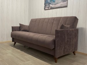 Диван Престиж-3 НПБ, велюр Sensey Dusty plum в Тавде - tavda.magazin-mebel74.ru | фото