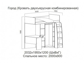 Кровать двухъярусная комбинированная в Тавде - tavda.magazin-mebel74.ru | фото