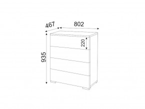 М05 (ручка торцевая) Комод (4 ящика) в Тавде - tavda.magazin-mebel74.ru | фото