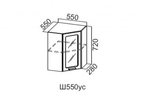 Ш550ус/720 Шкаф навесной 550/720 (угловой со стеклом) в Тавде - tavda.magazin-mebel74.ru | фото