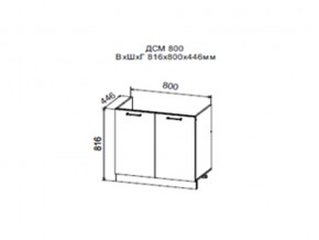 Шкаф нижний ДСМ800 под мойку в Тавде - tavda.magazin-mebel74.ru | фото